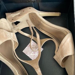 Camel suede and dazzle heels